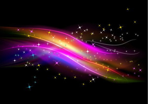 Abstract Glowing Light with Stars Vector Background